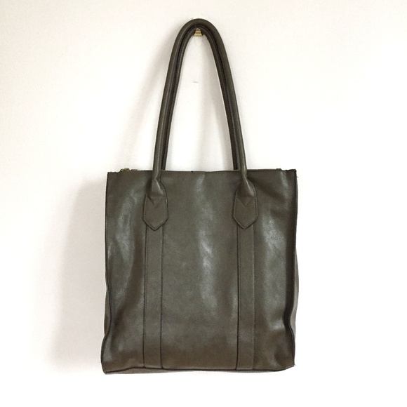 Target Handbags - Olive Green Faux Leather Large Tote Bag